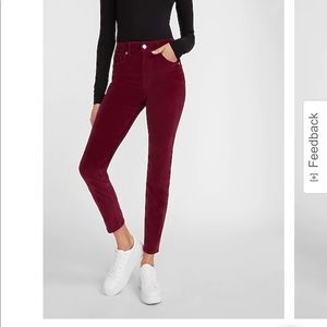 Express Ankle Leggings, Mid Rise, Burgundy, Size 10